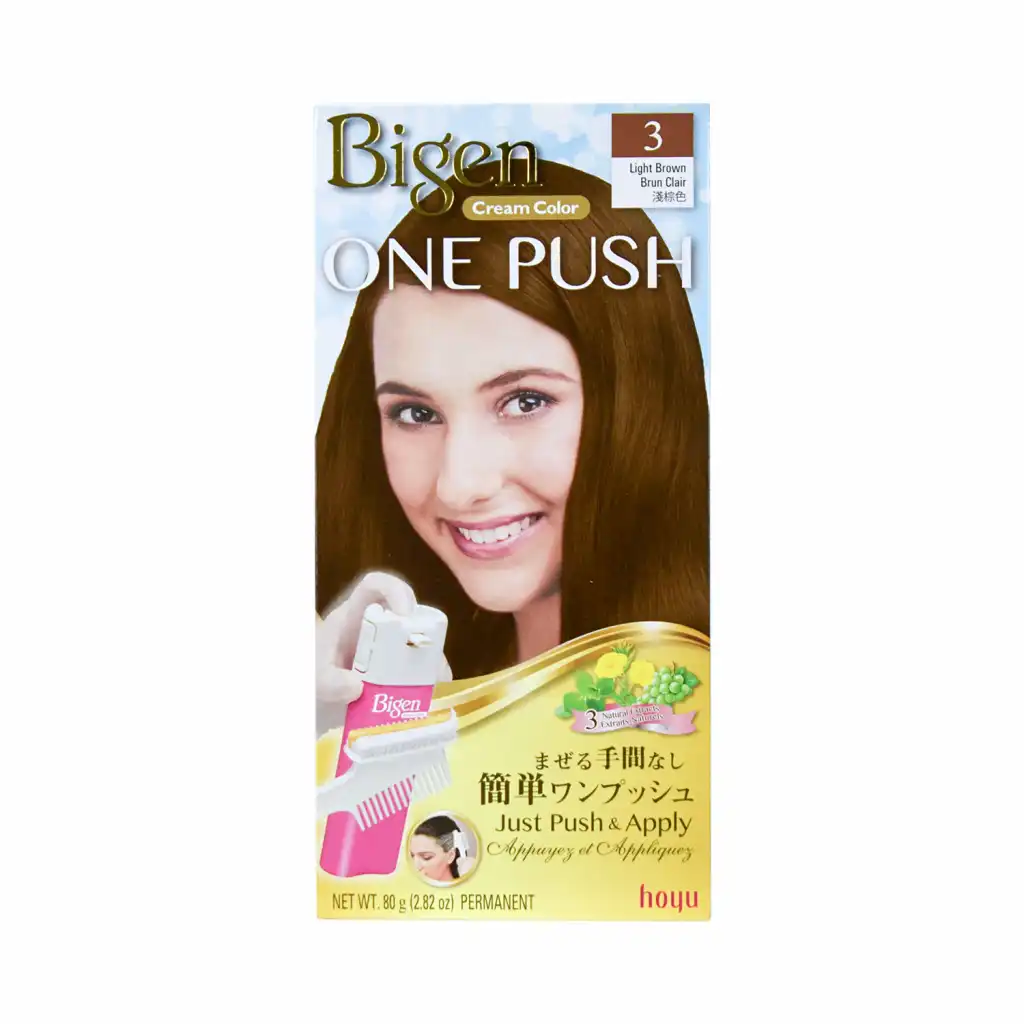 美源 一推式染发膏 (#3 浅棕色 Light Brown) 80g