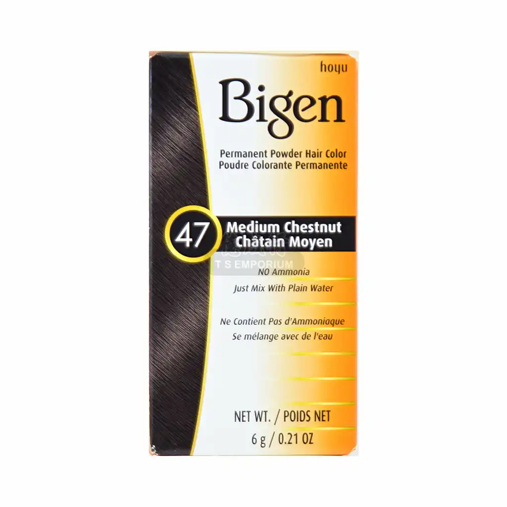 BIGEN Permanent Powder Hair Color (#47 Medium Chestnut) 6g