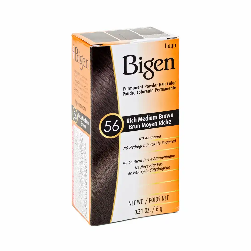 BIGEN Permanent Powder Hair Color (#56 Rich Medium Brown) 6g