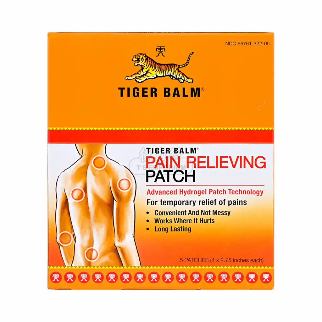 TIGER BALM Pain Relieving Patch, Advanced Hydrogel Patch  (4.75X2.75inch) 5pcs