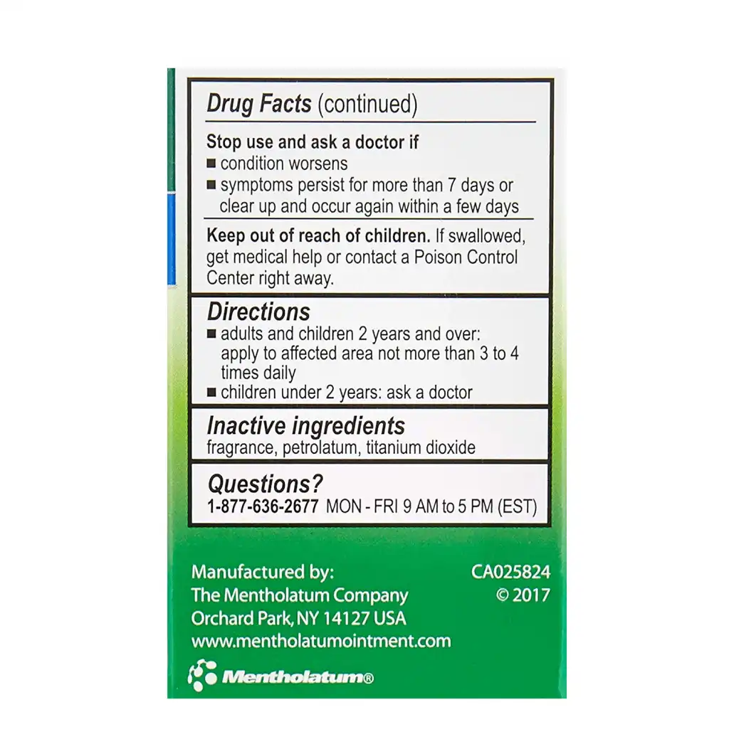 MENTHOLATUM Original Ointment Soothing Relief (Aromatic Vapors) 28g/1oz