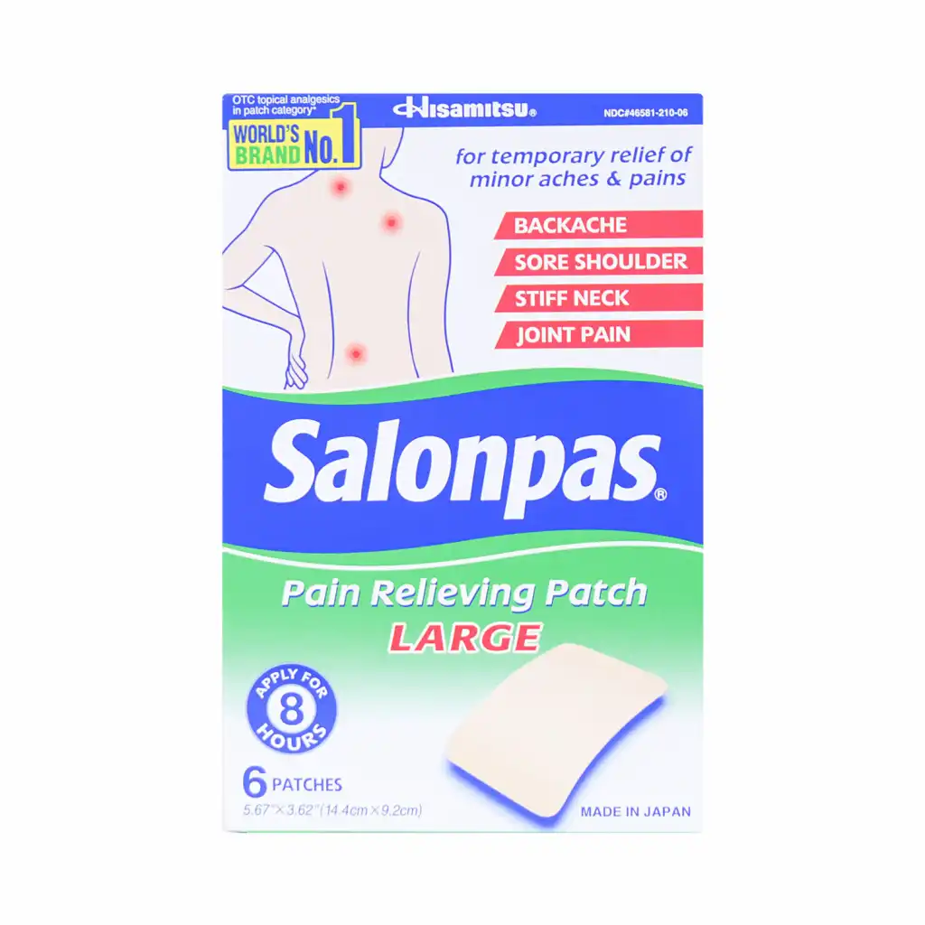 SALONPAS Pain Relieving Patch LARGE 14.4X9.2cm / 6 Patches