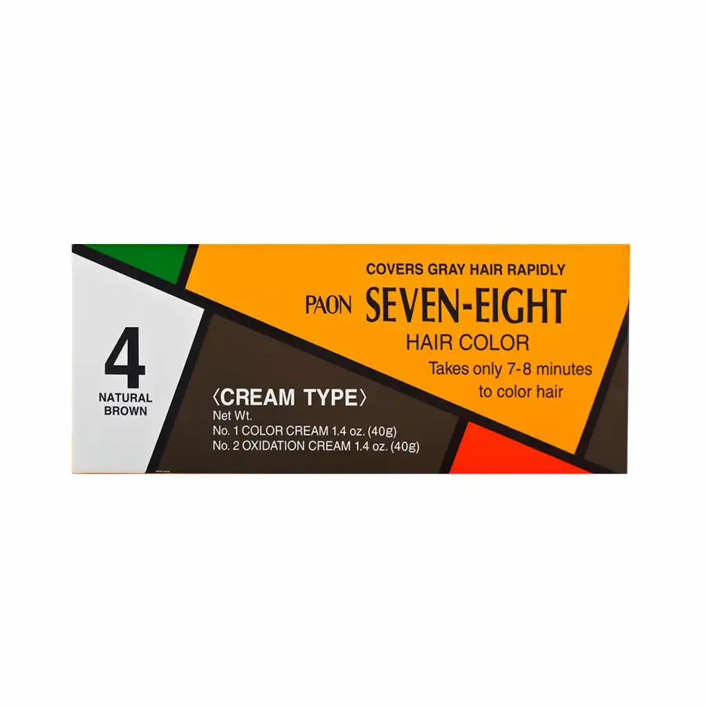 PAON SEVEN-EIGHT Cream Type Hair Color (#4 Natural Brown) 40gx2