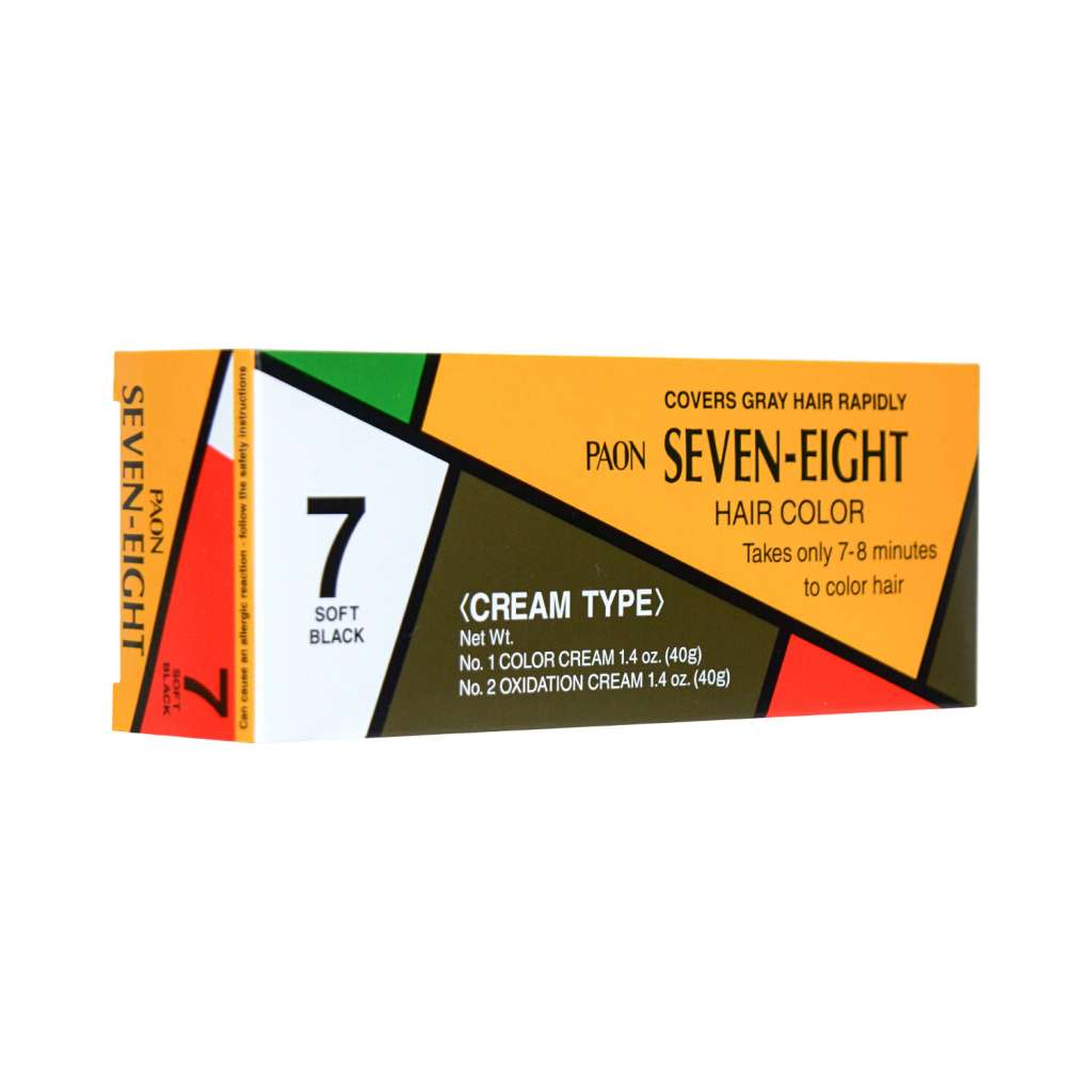 PAON SEVEN-EIGHT Cream Type Hair Color (#7 Soft Black) 40gx2