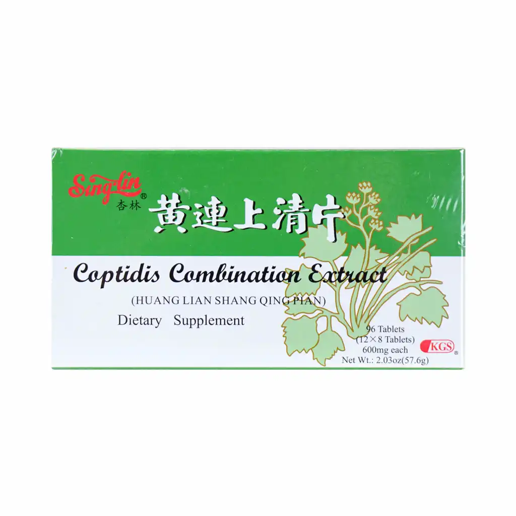 SINGLIN Coptidis Combination Extract (Huang Lian Shang Qing Pian) Dietary Supplement 96 Tablets