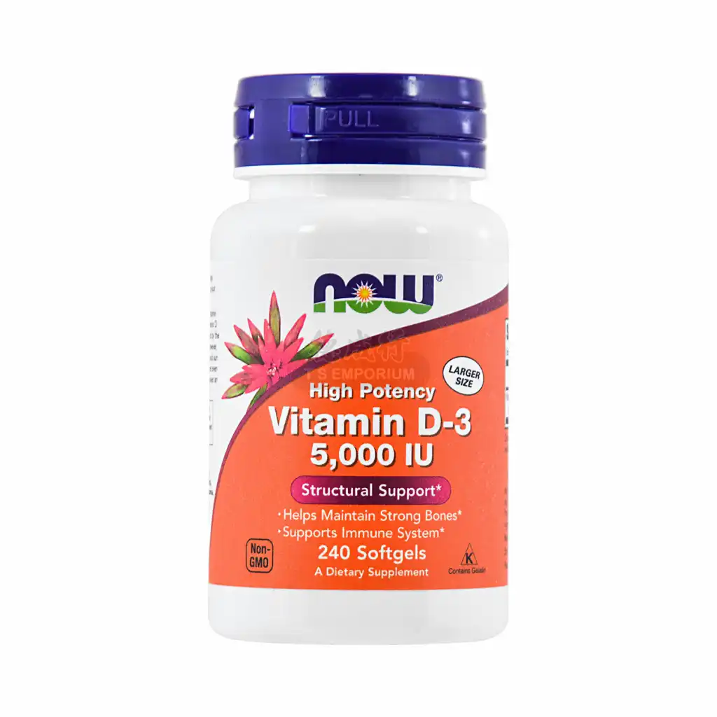 NOW美国诺奥 维生素D-3软胶囊 125mcgX240粒