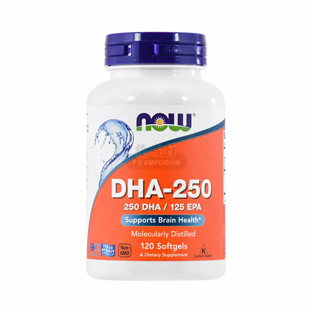 NOW美国诺奥 DHA-250鱼油 软胶囊 120粒
