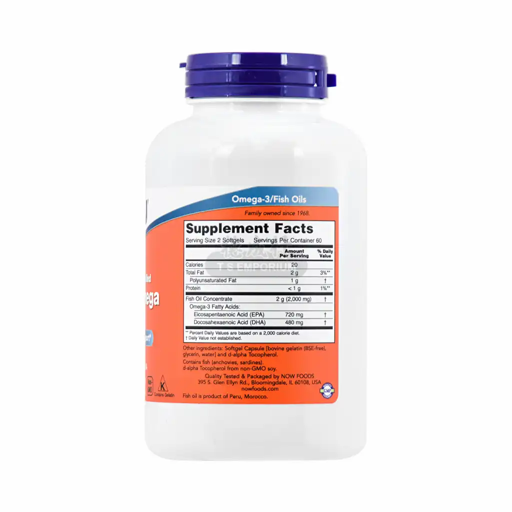 NOW美国诺奥 强力深海鱼油Omega EPA 软胶囊 120粒
