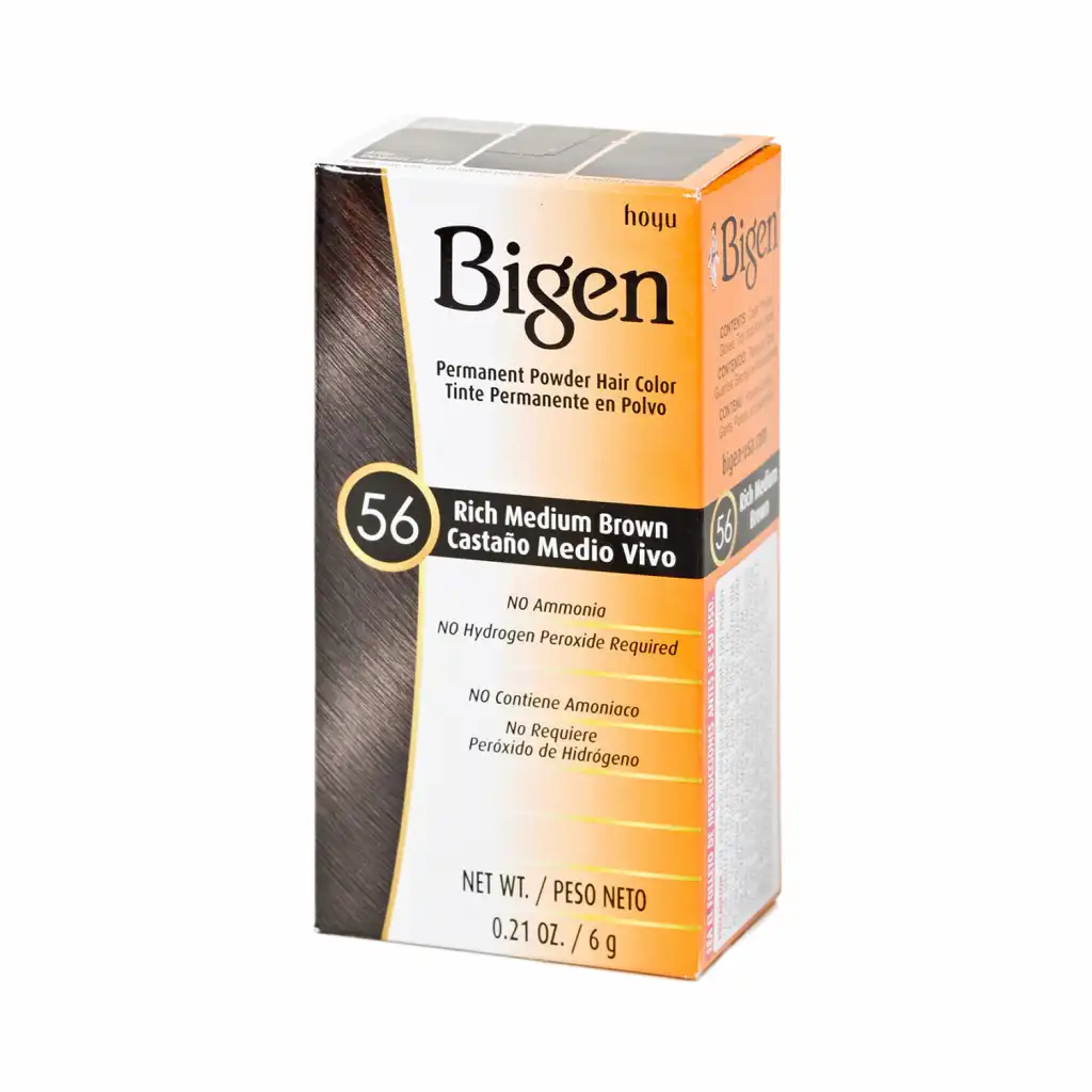 BIGEN Permanent Powder Hair Color (#56 Rich Medium Brown) 6g
