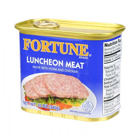FORTUNE Luncheon Meat Can, Made With Pork and Chicken 12oz FORTUNE Luncheon Meat Can, Made With Pork and Chicken 12oz