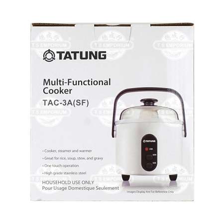 NeweggBusiness - TATUNG Indirect Multi-Functional Mini Rice Cooker, Steamer  and Warmer, White, 3-Cup uncooked/ 6-Cup cooked, TAC-3A(SF)