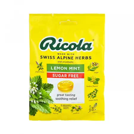 レモン様(1点)ロラライハリス RICOLA Swiss Alpine Herbs Oral anesthetic, Lemon Mint, Sugar Free