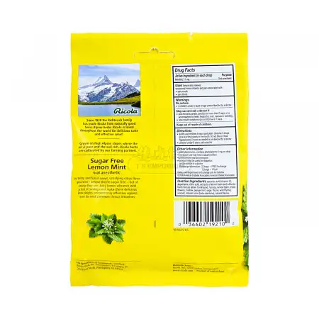 RICOLA Swiss Alpine Herbs Oral anesthetic, Lemon Mint, Sugar Free