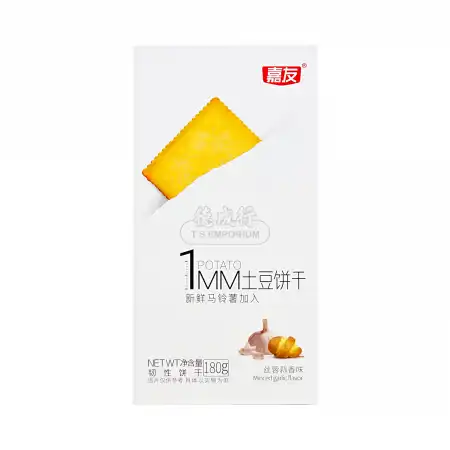 嘉友 1MM 薄脆土豆饼干 丝蓉蒜香味 180g