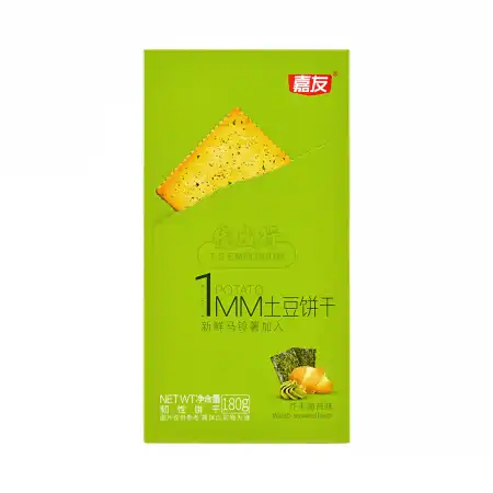 嘉友 1MM 薄脆土豆饼干 芥末海苔味 180g