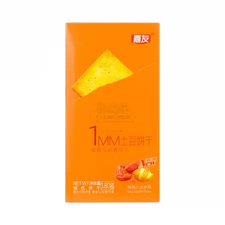 嘉友 1MM 薄脆土豆饼干 爽辣小龙虾味 180g