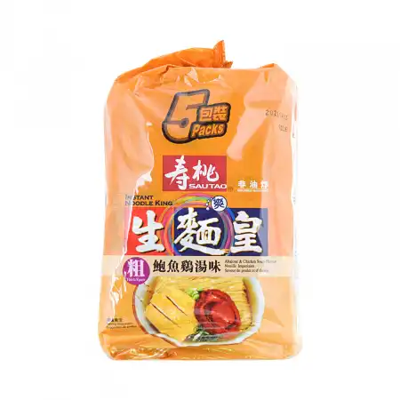 香港寿桃 生面皇 鲍鱼鸡汤味(粗) 5包入/350g