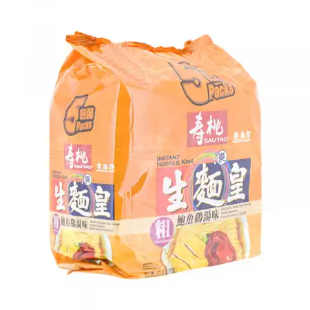 香港寿桃 生面皇 鲍鱼鸡汤味(粗) 5包入/350g