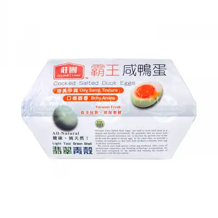 庄园 霸王咸鸭蛋 翡翠青壳 特大等级 (熟) 4枚入