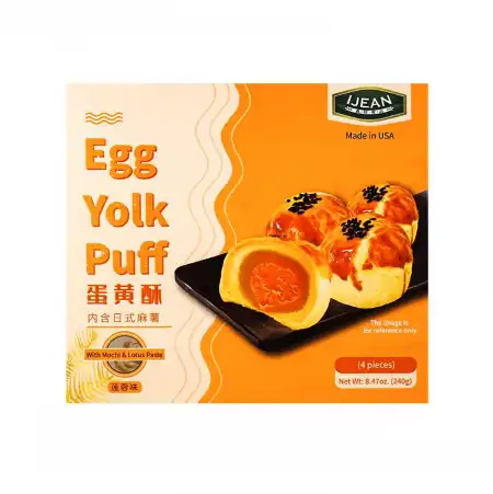 IJEAN Egg Yolk Puff with Mochi & Lotus Paste 4pcs/240g - Tak Shing