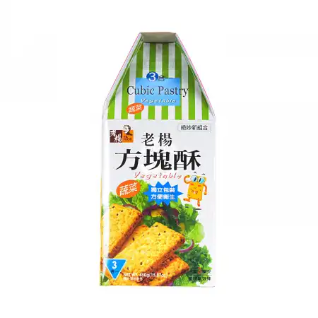 台湾老杨 方块酥 麦纤/鸡蛋/蔬菜 3合1口味 450g
