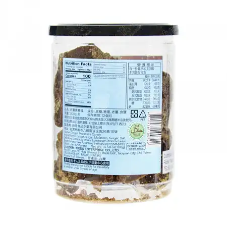 台湾绿得制果 一番特选 手作黑糖(老姜) 300g