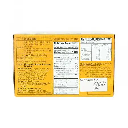 台湾芗园 首乌芝麻糊 (热冲即溶) 6袋入/240g
