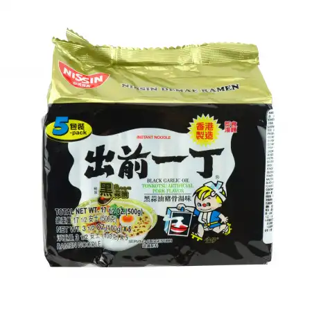 日清 出前一丁 黑大蒜油猪骨汤味 5pcs/500g