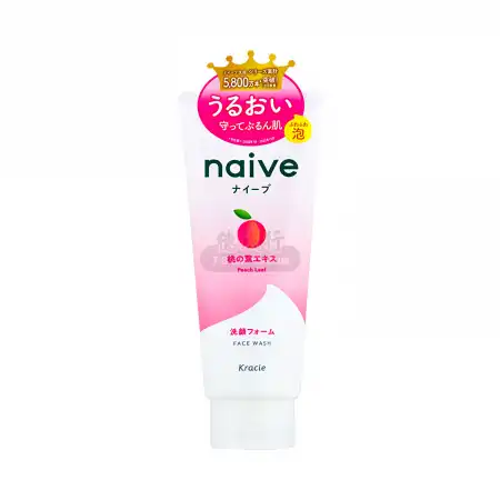 日本KRACIE NAIVE纯植物性洁面乳 水蜜桃 130g