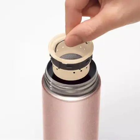 ZOJIRUSHI Stainless Mug with Tea Leaf Filter - Pink Champagne 11oz / 0.34L (SM-JTE34-PX)