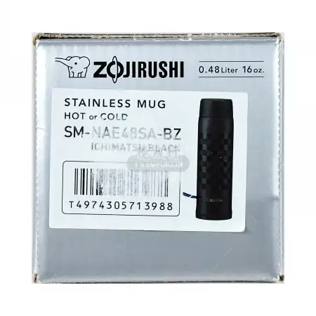 ZOJIRUSHI Stainless Mug Ichimatsu Collection - Ichimatsu Black 480ml / SM-NAE48SA-BZ