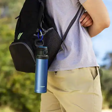 ZOJIRUSHI Flip-and-Go Stainless Mug - Cobalt Blue 16oz / 0.48L (SM-QHE48-AK)