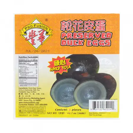 丰华 硬心松花皮蛋 6pcs/360g 