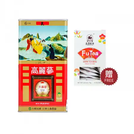 韩国天寿参 高丽参 (红参) 6年根-良30 (4两) 150g