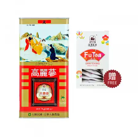 韩国天寿参 高丽参 (红参) 6年根-天40 (2两) 75g