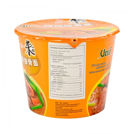 24 Pack) Unif 100 Pork Chop Flavor Instant Ramen Noodles Soup, 105g 统一清炖排骨面