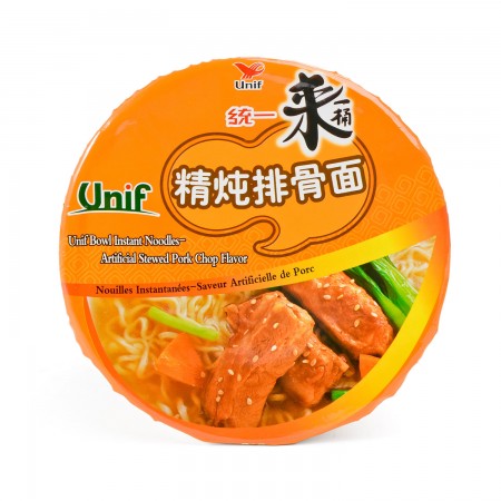 24 Pack) Unif 100 Pork Chop Flavor Instant Ramen Noodles Soup, 105g 统一清炖排骨面