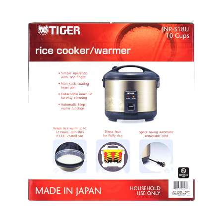 TIGER 10 Cups Rice Cooker/Warmer JNP-S18U - Tak Shing Hong