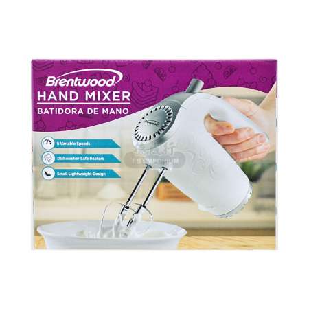 Brentwood 5-Speed 150-Watts Hand Mixer, White 
