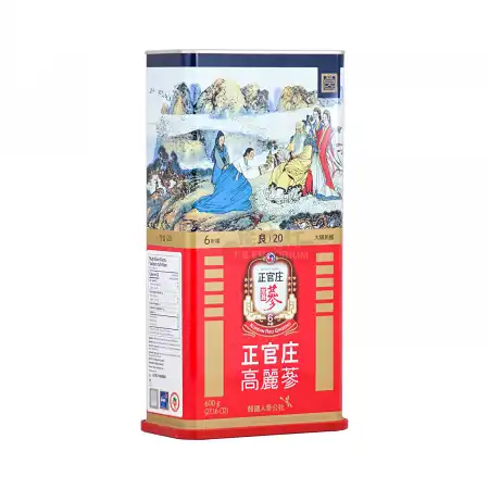 韩国正官庄高丽参(红参) 6年根-良20 (16两) 600g - 美国德成行