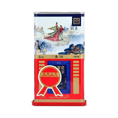 韩国正官庄高丽参(红参) 6年根-良30 (2两) 75g - 美国德成行