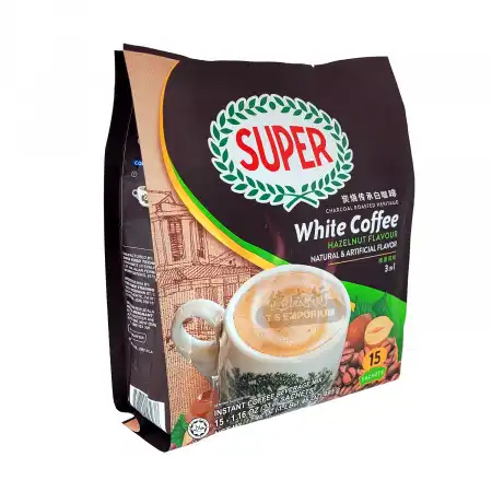 SUPER 三合一 速溶炭烧传承白咖啡 榛果风味 15包入/495g