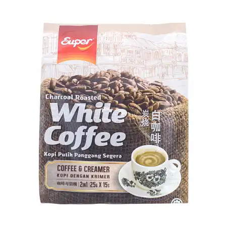 SUPER 二合一即溶炭烧白咖啡 15包入/375g