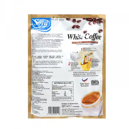 马来西亚SUN SOYA 三合一即溶白咖啡 15包入/450g