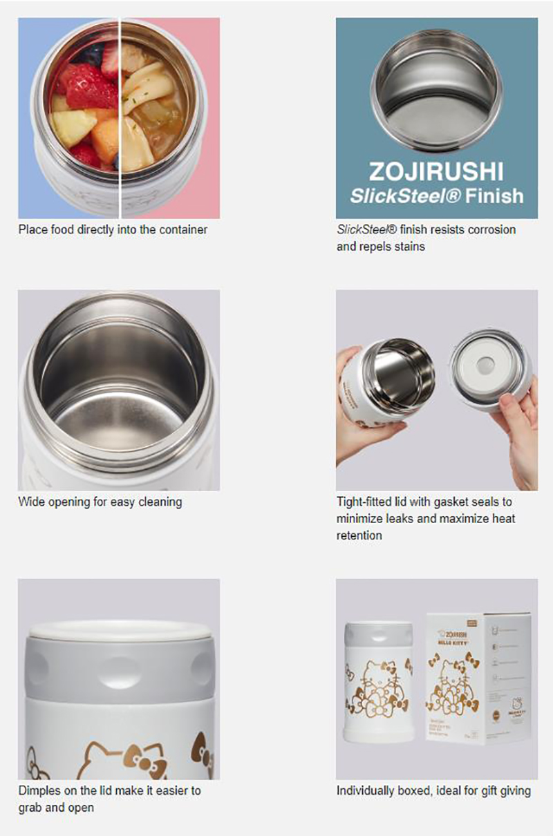 Zojirushi Stainless Steel Hello Kitty Food Jar - White